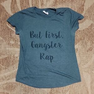 Green Graphic Tee with Gangster Rap Print